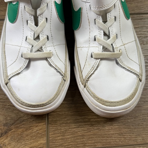 Nike Little Kids Court Legacy Leather Sneakers White/Green 1Y Velcro School - Picture 5 of 11